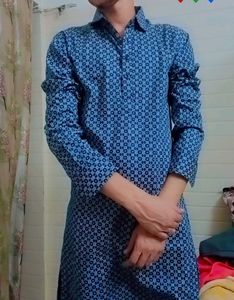 💙🥳blue Patterned attractive Kurta