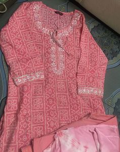 Pink Masleen Embroidered Kurta Set