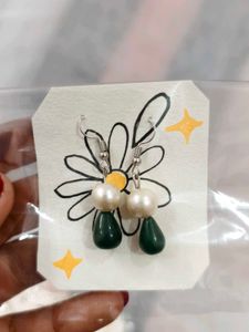 New Cute Pink &amp; Pearl Drop Earrings