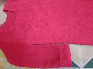 Original Chikankari Kurti Pinky Colour