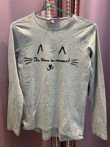 Cute Cat Graphic Long Sleeve Top