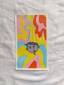 Psychedelic Hanging Plant Canvas Painting✨🪴