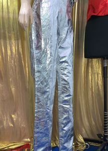 Metallic Silver Pants