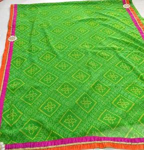 Green Gujarati Patchwork Saree 🥻