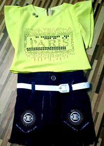 Cute Girls' Top & Skirt Set