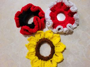 Crochet Hair Scrunchies - Set of 3