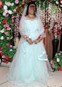 Gown Party Wear Parrot Green