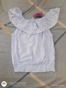 Light Blue Off Shoulder Top