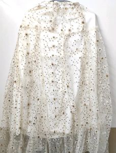 Ethnic Cream Coloured Skirt With Golden Work