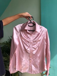Pink Satin Style fitted  Top