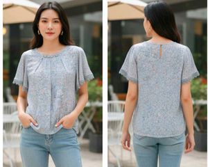 Floral Print Blouse with Lace Detail