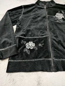 Erika Velour Floral Jacket