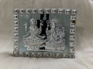 🆕Silver Plated Laxmi Ganesh Idol with Stand