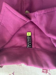 Purple Ribbed Polo Tank
