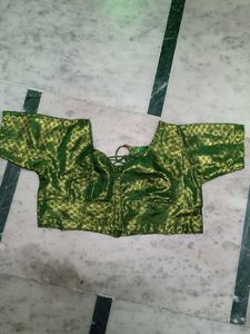 Green Brocade Blouse