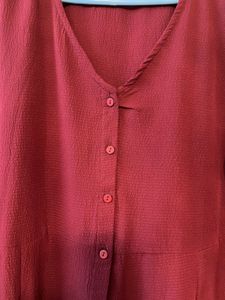 Burgundy Button-Down Mini Dress