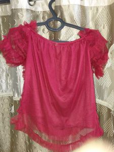 Red Ruffled Layered Top