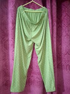 Soft Green Linen Night Suit