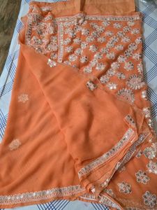 lucknowi Chikankari with hand work gotta Patti