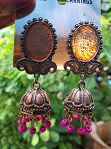 Boho Bronze Jhumka Earrings