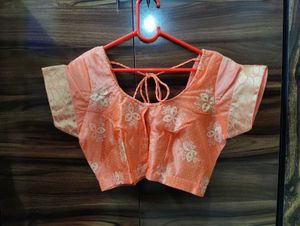 Elegant peach Floral Saree