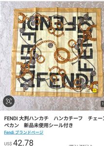 Vintage Fendi Silk Scarf/Bandana/Handkerchief