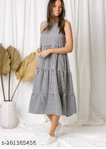 Cotton Chax Full Length Midi Dress For Womens