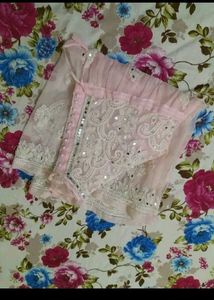 Georgette Chikenkari Pink Tunic