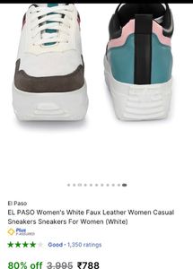 White Heel Sneakers Colour Blocked