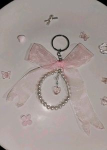 Cute Bow Pearl Keychain