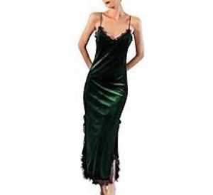 Zara Emerald Green Lace Trim Slip Dress