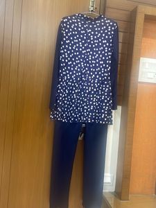 Navy Blue Floral Swimsuit