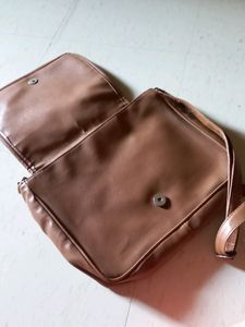 Brown Laser-Cut Crossbody Bag