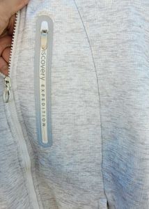 Grey fleece hooded jacket