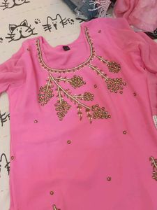 Pink Embroidered Salwar Kameez Suit