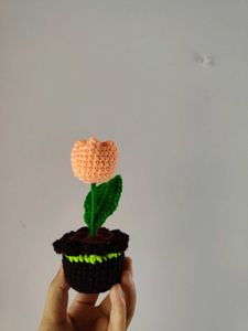 Crochet Tulip Pot