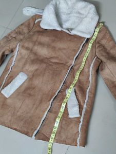 Korean Shearling Trim Faux Suede Jacket