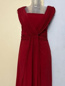 Elegant padded Red Maxi Dress