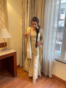 Golden Heavy Sharara Suit