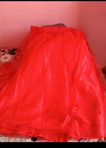 Red ♥️ Lahnga Choli Set Unstitched Blouse Lahenga