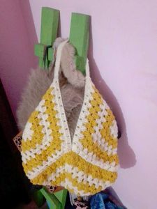 Handmade Crochet Granny Square Bag