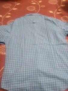 Blue Checkered Button-Down Shirt