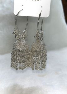 Silver Jhumka Earrings