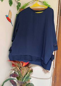 Navy Blue Oversized Top