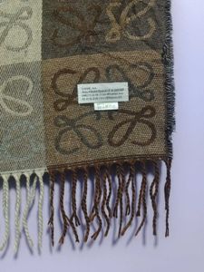 Loewe Wool And Cashmere Anagram Scarf in Brown