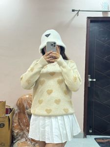 Heart Pattern Knit Sweater