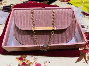 Sparkly Pink Clutch party wear new wdt tag