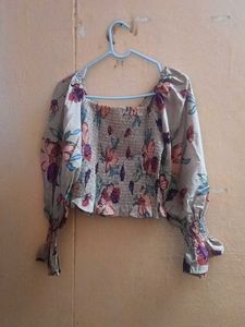 Peach floral top