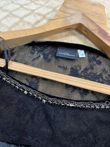 Black Velvet and Lace Top