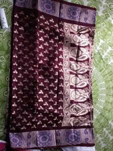 Vintage Maroon &amp; Gold Sari Fabric